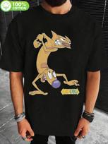 1pc Black Cotton Cartoon Character Tshirt - Soft XXXXL