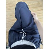 Women's Mid Rise Contrast Waistband Wide Leg Pants Loose Straight Casual Sport Trousers American Streetwear Lightweight Summer Bottom S