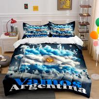Vamos Argentina Flag Clouds Print Set Bedding set (1 duvet cover, 2 pillowcases, duvet not included) 135x200cm