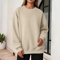 Women's Casual Drop Shoulder Neck Sweatshirt L