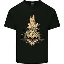 Pineapple Skull Gothic Biker Surfing Mens Cotton T-Shirt Tee Top XL