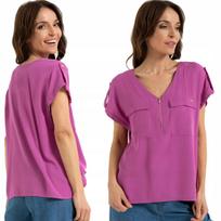 Lightweight Women's Blouse 100% Viscose Loose Fit Comfortable Elegant MORAJ 5XL PINK