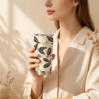 Car Tumbler 591ml Vintage Fig Element Straw Cup Metal Drink Mug Insulated Travel Cup Portable Tumbler Coffee Tumbler Car Tumbler 591ml