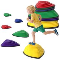 6-Piece Stepping Stones for Kids, Stackable Sensory Toys Outdoor Indoor, Obstacle Course for Balance and Motor Skills 37.5 x 37.5 x 16 cm