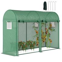 Walk-in Greenhouse, Tomato Greenhouse with Double Doors & 4 Windows, Garden Plant Growth Green House with PE Cover, Steel Frame, Green, 3 x 1 x 2 m 300 x 100 x 200 cm žalia