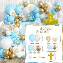 Balloon Arch Set of Blue and Gold Criss-cross Balloons and Foil Criss-cross Balloons Suitable for Birthday Wedding Decorations Other