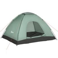Dome Tent for 2 People, Lightweight, Sturdy, Waterproof Family Tent with Door & Window, Carry Bag, Hooks, Dark Green 206 x 185 x 120 cm