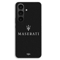Case For Samsung Galaxy S26 FE Maserati white carbon background Maniacase juoda