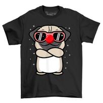Pug Dog Red Nose Novelty Face T-Shirt Adults & Kids Comedy Tee Shirt S