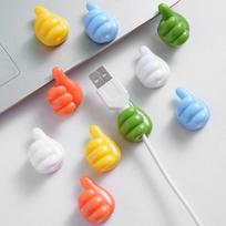 10pcs Thumb Mini Cable Organizer Silicone USB Management Clips Desktop Wire Manager Cord Holder for Earphone Mouse Bobbin Winder 2.2x1.8cm