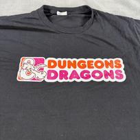 Port & Company Dungeons & Dragons Dunkin Parody T-Shirt Mens Large Black Cotton Unisex T-Shirt XXXXL