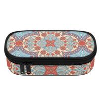 Pen Case Durable 300D Polyester Simple Design Zip Around Closure with Mesh Pocket Removable Divider and Pen Slots for Students One Size