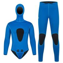 3mm Neoprene Wetsuit Set Spearfishing Freediving Surfing Winter Swimming Mens Thermal Insulated Hooded Two-Piece Dive Suit Small