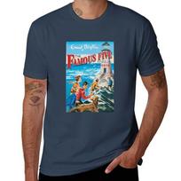The Famous Five by Enid Blyton TShirt Basic Simple Design Short Sleeve Shirt L blue