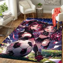 1pc Cheerleaders Soccer Ball Carpet Rug for Bedroom Living Room Decor Sofa Home Game Area Rug Non-slip Floor Mat. DT71601148 40cm x 60cm