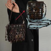Bohemia Vintage Shoulder Bag Women Retro Handle Hollow Out Knitted Shoulder Bag Female Casual Brown Messenger Bag Purse