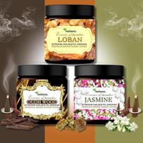 Herbexo Herbal Pooja Dhoop Cones | Loban, Oud & Jasmine | 3 Natural Fragrance Trio Pack | Long Lasting  | 100% Natural, Charcoal-Free