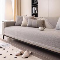 1 vnt. Medvilninis lininis sofos užvalkalas svetainei Vienspalvis sofos užvalkalas Neslystantis sofos porankio atlošo kilimėlis Namų baldų apsauga 45x45 pillowcase 1pc gray