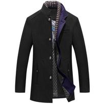 Rudens Žiemos Vyriški Vilnoniai Paltai Smart Casual Stori Šilti Vilnoniai Tranšėjiniai Viršutiniai Drabužiai Vyrams Stovinti Apykaklė Mada Nusegamas Šalikas Paltai 6XL