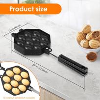 Walnut Cookie Mold Nonstick AluminumAlloy Walnut Cookie Mold Kitchen Baking Tool with Detachable Handle for Shaped Walnut Cookie