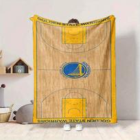 1pc Golden State Warriors Basketball Soft Skin-Friendly Flannel Blanket with Digital Printing, Various Sizes Available for Family, Friends, Birthday 80x120cm