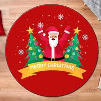 Christmas Round Carpet Washable Bedroom Rug Chair Swivel Floor Mat Bedroom Living Room Funny Children's Room Floor Mats 60cm
