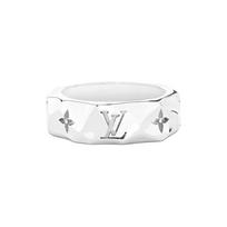 Louis Vuitton Monogram Graviruotas Metalinis Žiedas Vyriški Aksesuarai Sidabrinis M00334 Default Packaging,M white