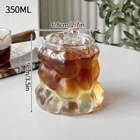 Glass Cup Ins Style Coffee Mug Heat-resistant Cold Drink Cups Ice Juice Cappuccino Glass Cups Transparent Drinkware Bottle as picture show