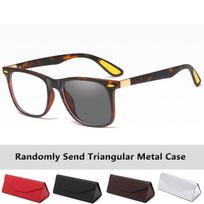 Men's Photochromic Prescription Glasses Anti Blue Light Myopia Sunglasses Diopter -1.5 -3 Outdoor Color Changing Square Glasses 0