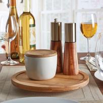Bamboo Wood Rotating Spice & Fruit Tray for Kitchen Storage Single Layer 30CM
