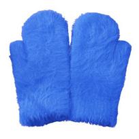 1 Pair Adults Mittens Thickened Stretchy Soft Fuzzy Cozy Cold Resistant Solid Color Windproof Winter Women Gloves for Outdoor mėlyna