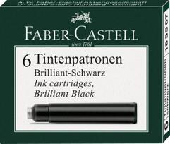 Rašalo kapsulės Faber-Castell, 6 vnt, juodos spalvos