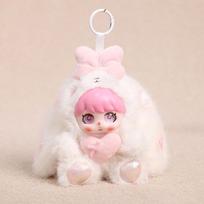 Cute Big Ear Rabbit Vinyl Plush Blind Box Pendant Bag Charm Girl Birthday Gift Collectible Figure about 17cm/95g