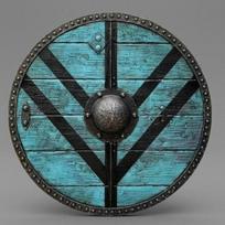 Blue Viking Shield Norse Wooden Round Shield Medieval LARP Cosplay Wall Decor