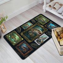 Prehistoric Fish Collage Pattern Rug Floor Mat for Living Room or Bedroom Soft and Comfortable Carpet a Gift for Birthday and Holiday. 40x60cm( 15x23in )