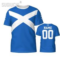 Custom Name Number Team Scotland Flag Emblem 3D T-shirts For Men Women Tees team Soccer Football Fans Gift T shirt S