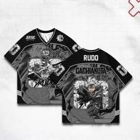 Hot Anime GACHIAKUTA Rudo Cosplay Jersey Men Women 3D Manga Print V-Neck Short Sleeve Streetwear Hockey Shirt Casual FashionTops S