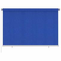 Outdoor Roller Blind 225 (W) x 140 (H) cm Blue HDPE