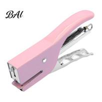 Portable Mini Stapler for Students Handheld Stapler, with Ergonomic Curved Design, Macaron Office Colored Compact Metal Daily Document Organization