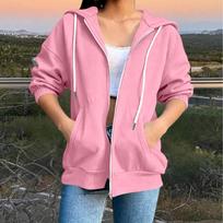 Women's Half Zip Hoodie with Drawstring and Pocket S