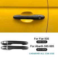 ABS Door Handle Cover Trim for Fiat 500 2008-2024 Abarth 595 595C 695 695C 2012-2024 Interior Moulding Accessories Carbon Fiber Pattern