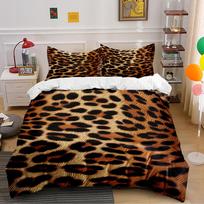 Leopard Print Bedding Set Bedding set (1 duvet cover, 2 pillowcases, duvet not included) 135x200cm