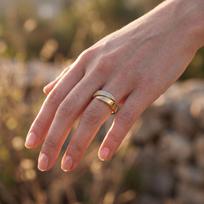 European Style Copper Zircon Gold Ring: Light Luxury, Versatile, Adjustable, Cool Personality