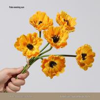 Artificial Poppy Flower Bunch - 6 Heads for Wedding, Restaurant, or Mall Décor