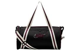 Nike Heritage Polyester Recycled Material Portable One Shoulder Crossbody Gym Bag Large Unisex Black & Red dr6261-011 black