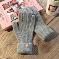1 pair Five Finger Full Finger Mittens Wool Knitting Cycling Driving Gloves Knitting Gloves  Female