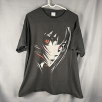 Anime Manga Girl T Shirt Black 2XL Portrait Cyberpunk Gothic Japanese Streetwear Unisex T-Shirt XXXXL