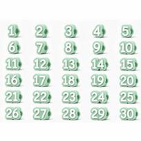 50pcs Silicone Numbered Pencil Toppers Reusable Reusable Pencil Labels  Girls 30 green