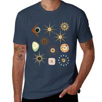 Mid Century Modern Clock Collection Tshirt All Match Print Short Sleeve Top S