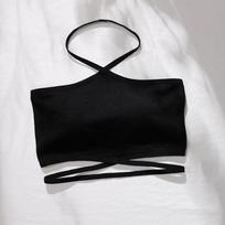 Women Seamless Halter Neck Strapless Wireless Bra With Chest Pads Anti Chafing S